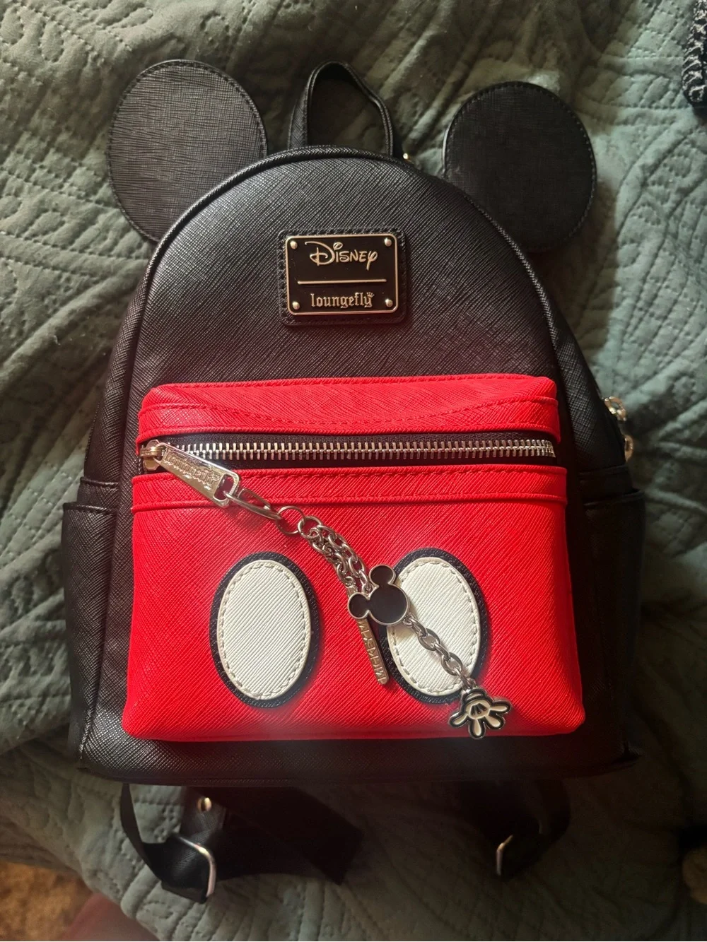 Loungefly Black & Red Mickey Mouse Kids Mini Backpack